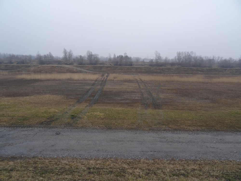 Deutliche Reifensupuren zeigen, dass hier etwas passiert.